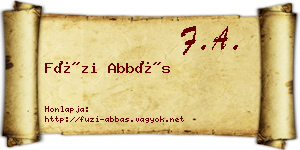 Füzi Abbás névjegykártya